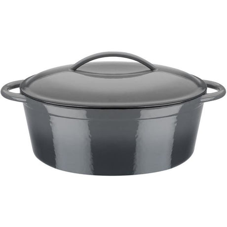 Cocotte fonte massive - GSW - GREY SHADOW - 33 x 25 cm - Ovale - Induction - Gris