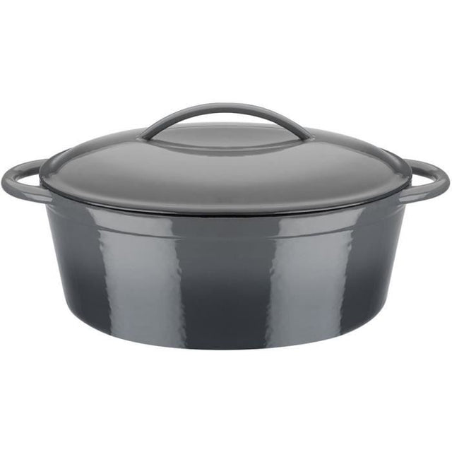 Cocotte fonte massive - GSW - GREY SHADOW - 33 x 25 cm - Ovale - Induction - Gris