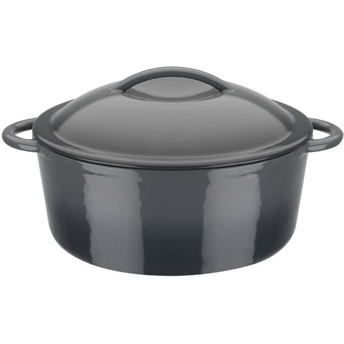 Marmite fonte massive - GSW - GREY SHADOW - 24 cm - Ronde - Induction - Gris