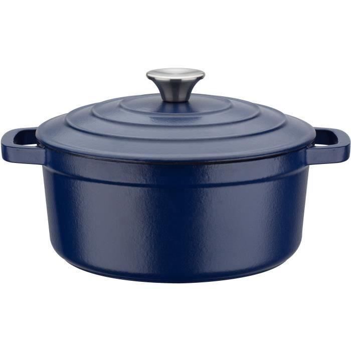 Marmite fonte massive - GSW - BLUE MAGIC - 20 cm - Ronde - Induction - Bleu
