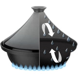 Tajine fonte massive - GSW - 30 x 22 cm - Couvercle céramique - Induction - Gris