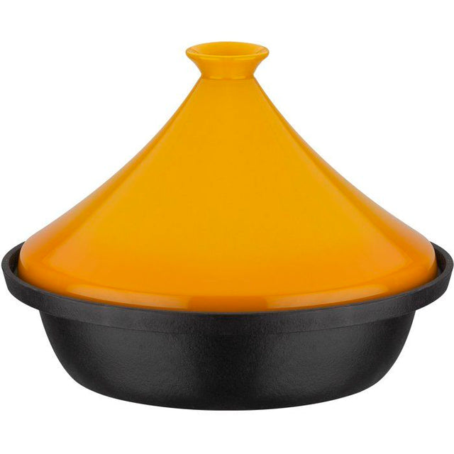 Tajine - GSW - 717434 - Ř30 cm - Fonte d'acier massive - Induction -  Couvercle céramique - Noir / Jaune