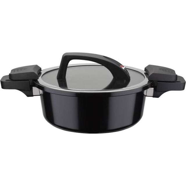 Cuiseur basse pression - GSW - 24 cm - 4 L - Aluminium forgé - Induction - Noir