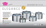 GSW Elegance - Batterie de cuisine 9 pieces en acier inoxydable - Tous feux dont induction
