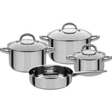 Batterie de cuisine 4 pcs - GSW - MONTREAL - 3 marmites et 1 poele - Induction - Acier inoxydable