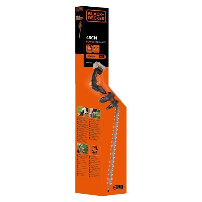 Taille-haies électrique sans fil - BLACK&DECKER - GTC18452PCB-XJ - 18V - Lame 45cm - Sans batterie