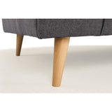 Hexagone - CanapÈ droit 3 places - Tissu Gris - L 216 x P 90 x H 80 cm - Gustave