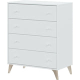 Commode SWEET  4 Tiroirs - Décor blanc - L 77.5 x P 40 x H 95cm