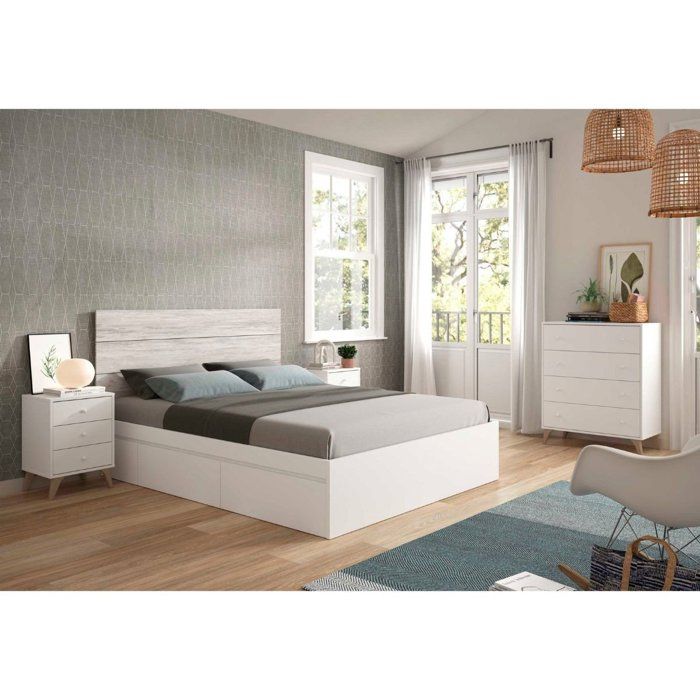 Commode SWEET  4 Tiroirs - Décor blanc - L 77.5 x P 40 x H 95cm