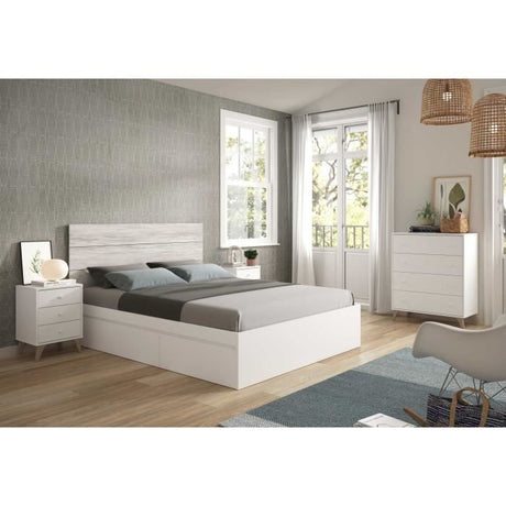 Commode SWEET  4 Tiroirs - Décor blanc - L 77.5 x P 40 x H 95cm