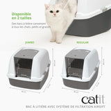 Maison de toilette Bac a litiere pour chat - CATIT - Airsift Jumbo - Systeme de filtration intégré - L. 57 x l. 50 x H. 46,5 cm