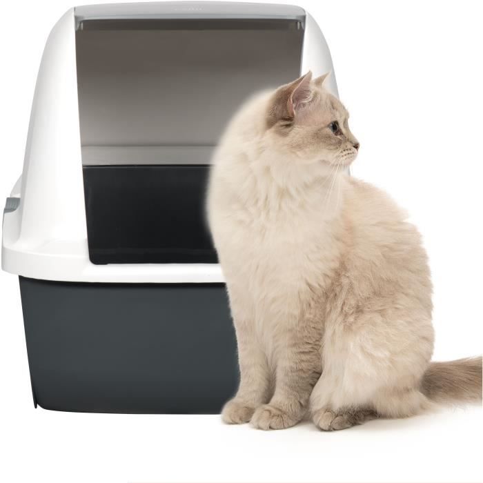 Maison de toilette Bac a litiere pour chat - CATIT - Airsift Regular - Systeme de filtration intégré - L. 57 x l. 39 x H. 46,5 cm