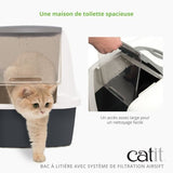 Maison de toilette Bac a litiere pour chat - CATIT - Airsift Regular - Systeme de filtration intégré - L. 57 x l. 39 x H. 46,5 cm