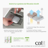 Maison de toilette Bac a litiere pour chat - CATIT - Airsift Regular - Systeme de filtration intégré - L. 57 x l. 39 x H. 46,5 cm