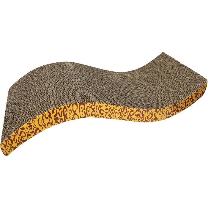 Griffoir pour chat - CATIT - Ondulé - Herbe a chat incluse - Motifs léopard - 53 cm