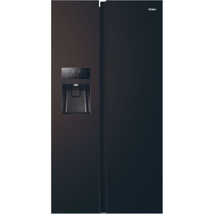 American refrigerator - HAIER - SBS 90 Series 3 HSR3918EIPB - Class E - 515 L - 180 x 90 x 65.9 cm - Black