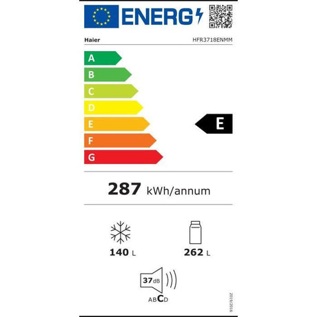 Réfrigérateur multi-portes - HAIER - HFR3718ENMM - Classe E - 402 L (262 + 140) - 37 dB - Inox