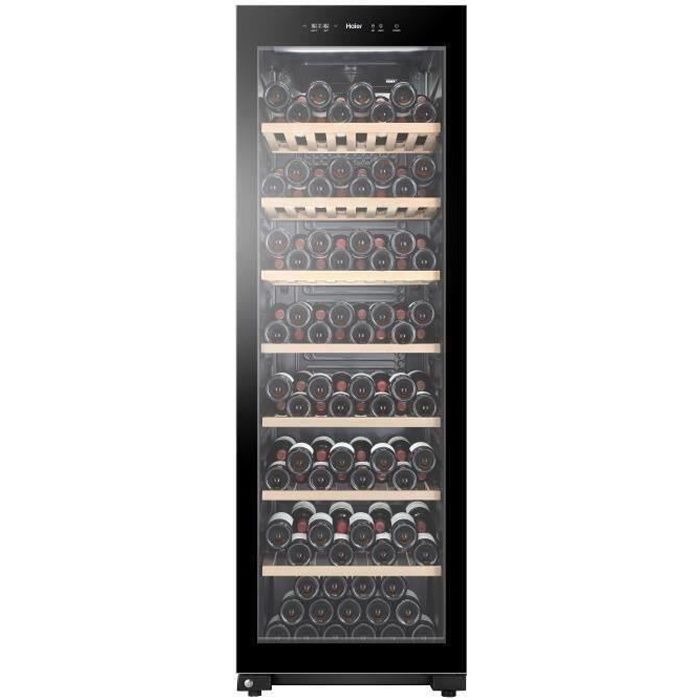 HAIER HWS188GAE - Aging wine cellar - Freestanding - 188 bottles - Single zone - H185 x W59.5 cm - Black