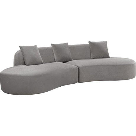 Canapé compressé modulable - 4 places - HARRY - Tissu Gris clair - 313 x 134 x 75 cm