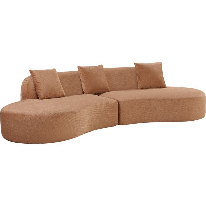 Canapé compressé modulable - 4 places - HARRY - Tissu Brun noisette - 313 x 134 x 75 cm