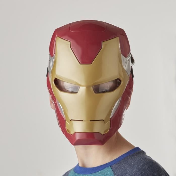 Masque électronique d'Iron Man a visiere mobile, avec effets lumineux, Pour enfnant pour se déguiser comme son héros préféré, Des 5
