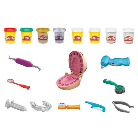 Play-Doh Cabinet dentaire pour enfants, 8 Pots de pâte a modeler atoxique, playdoh classique, des 3 ans