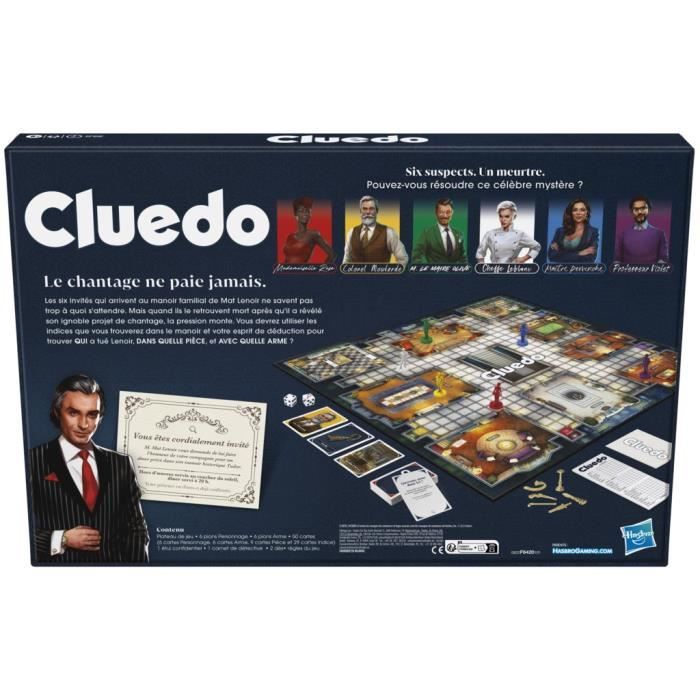 Cluedo Classic, nouvelle version, Jeu de société de réflexion et stratégie, Des 8 ans