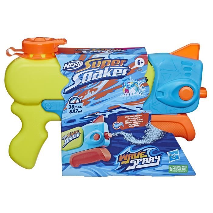 Nerf Super Soaker Wave Spray, pistolet a eau, la buse rotative crée des jets ondulés, jouet d'eau d'extérieur, des 6 ans