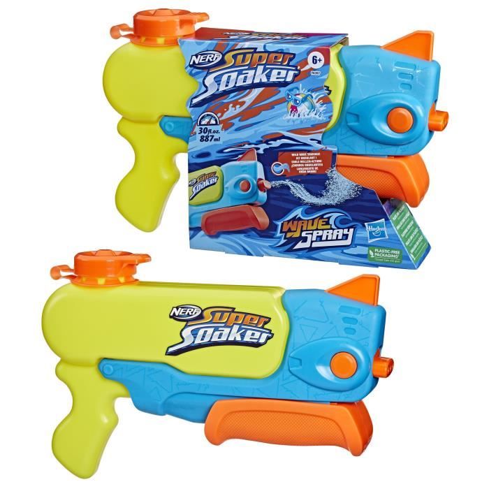 Nerf Super Soaker Wave Spray, pistolet a eau, la buse rotative crée des jets ondulés, jouet d'eau d'extérieur, des 6 ans