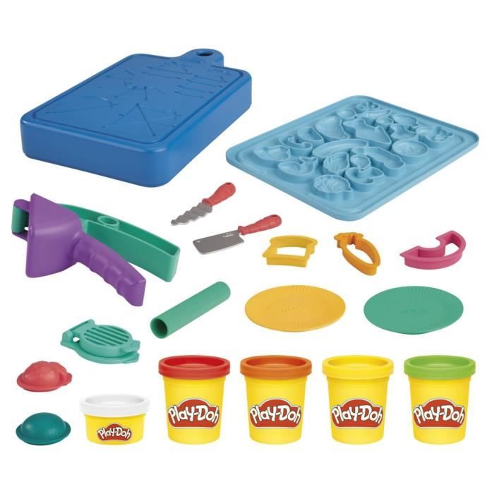 PLAY-DOH Kit du petit chef cuisinier, pâte a modeler, 14 accessoires de cuisine, jouets préscolaires, Playdoh Kitchens