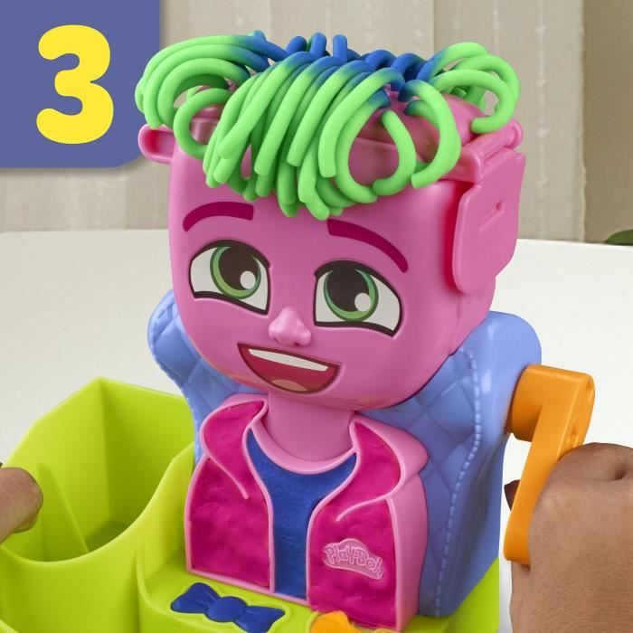 Play-Doh Salon de coiffure, coffret de pâte a modeler avec 6 pots, des 3 ans