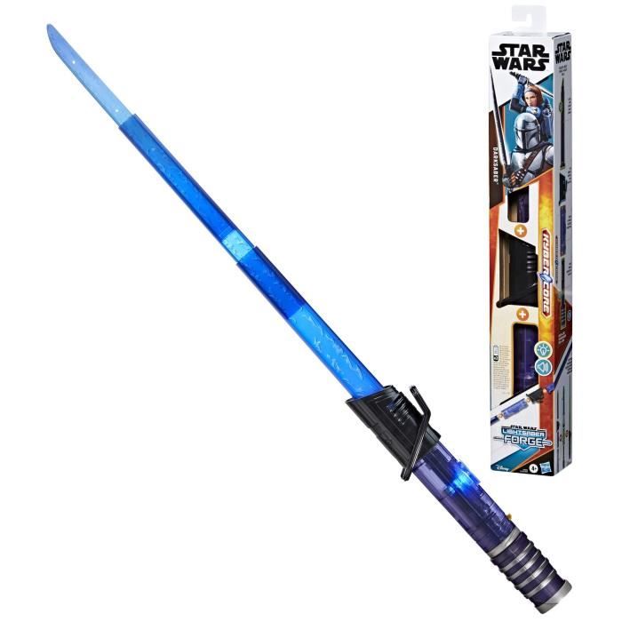 Sabre laser électronique Mandalorien Sabre noir, Star Wars Lightsaber Forge Kyber Core, jouets enfant, des 4 ans