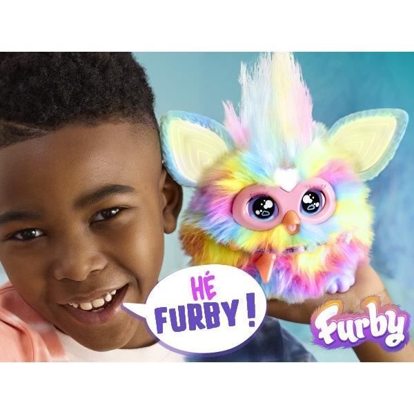 Furby Tie Dye, 15 accessoires, peluche interactive pour filles et garçons, animatronique activé par la voix, a partir de 6 ans