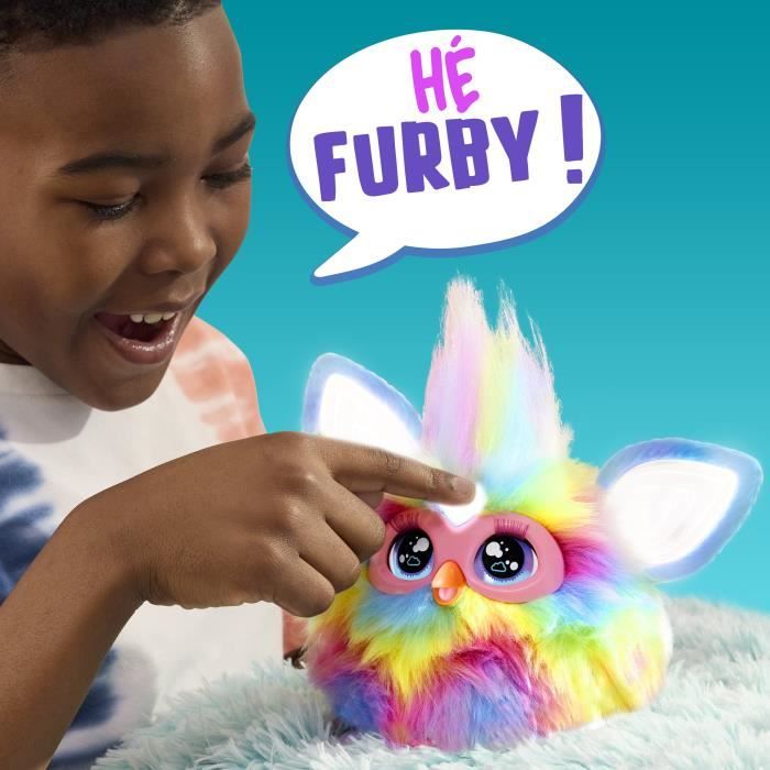 Furby Tie Dye, 15 accessoires, peluche interactive pour filles et garÁons, animatronique activÈ par la voix, a partir de 6 ans