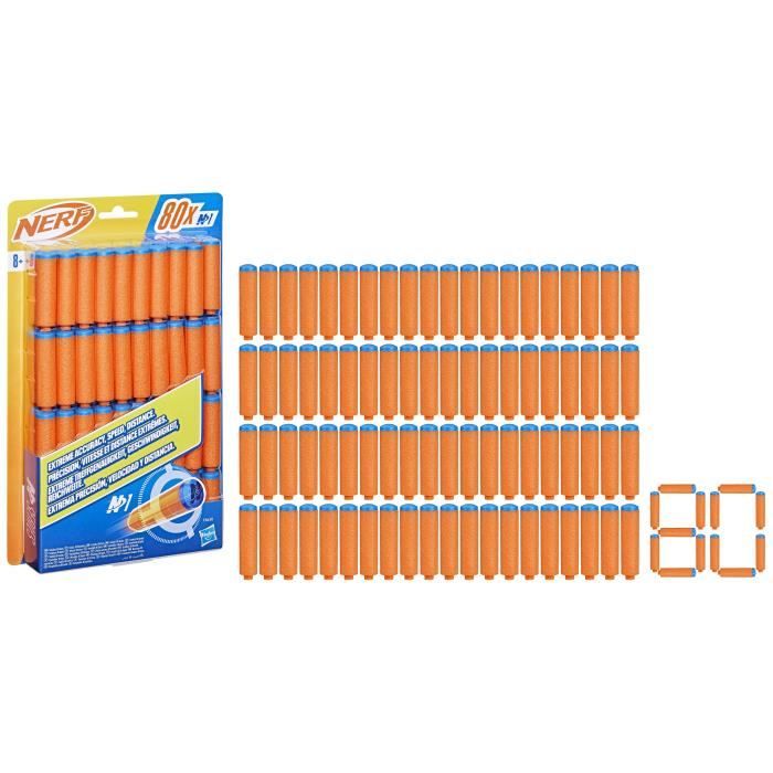 Nerf N-Series Pack de 80 fléchettes, Pour blaster NSeries