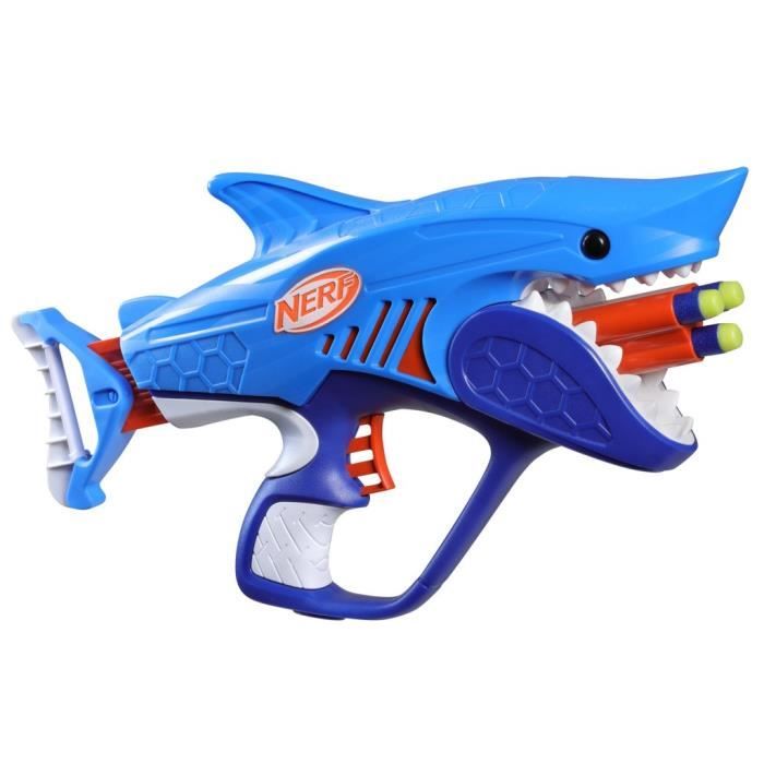 Nerf Junior Wild blaster Sharkfire, facile a utiliser, 8 flÈchettes Nerf Elite, a partir de 6 ans