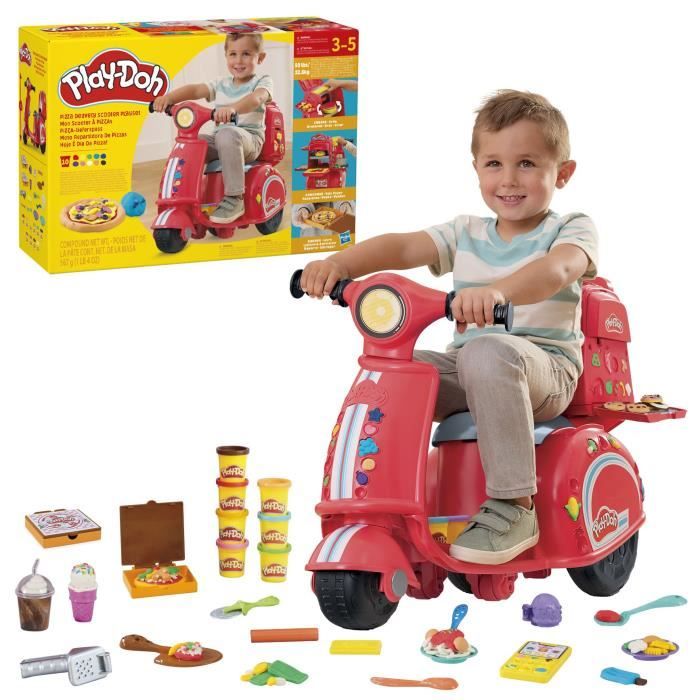 Play-Doh Mon scooter a pizzas, jouets de loisirs créatifs avec pâte a modeler pour enfants