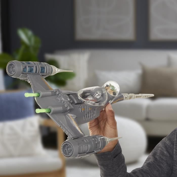 Vaisseau The Mandalorian's N-1 Starfighter, figurines Grogu et Mandalorien de 10 cm, jouet pour enfant des 4 ans, Star Wars Epic Her