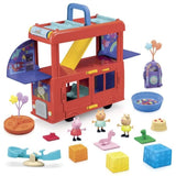Peppa Pig, coffret Bus en fete 2 en 1 avec 3 figurines et 13 accessoires, jouets préscolaires pour filles et garçons, des 3 ans