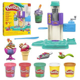 PlayDoh Mes Glaces Arc-en-Ciel, Pâte a modeler, Machine a Creme Glacée factice, 5 pots de 56 g  et accessoires, des 3 ans
