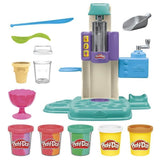PlayDoh Mes Glaces Arc-en-Ciel, Pâte a modeler, Machine a Creme Glacée factice, 5 pots de 56 g  et accessoires, des 3 ans