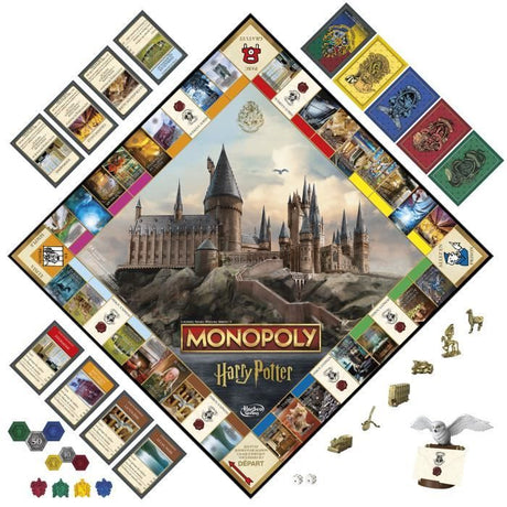 Monopoly Harry Potter édition, Jeu de société de plateau, Aventures magiques a Poudlard, des 8 ans, 2 a 6 joueurs