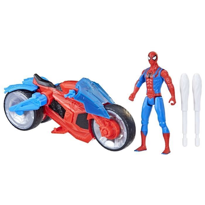 Spiderman Figurine ArachnoMoto web launcher, Figurine and motorcycle, Marvel Spider-Man Epic world of action, Ages 4