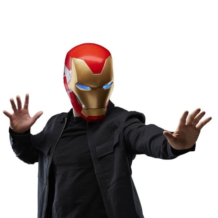Casque Èlectronique Iron Man, avec effets lumineux, jouet de cosplay premium de collection pour adultes, Marvel Legends Series