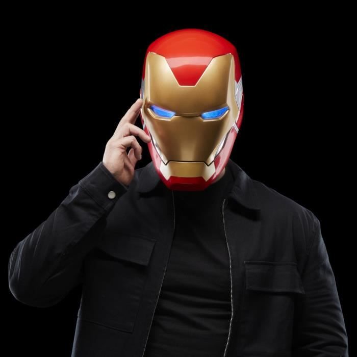 Casque Èlectronique Iron Man, avec effets lumineux, jouet de cosplay premium de collection pour adultes, Marvel Legends Series