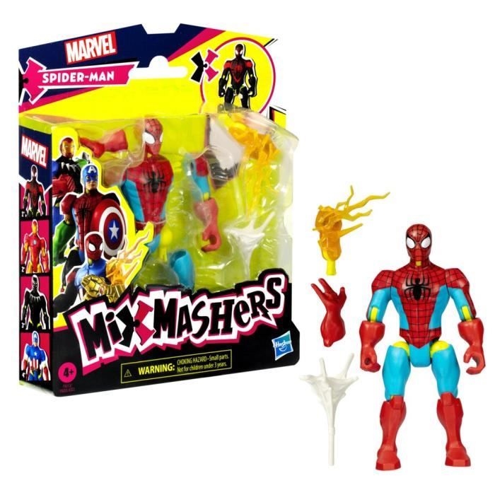 MixMashers SpiderMan, figurine 12 cm personnalisable a mélanger et combiner avec accessoires, Marvel, des 4 ans