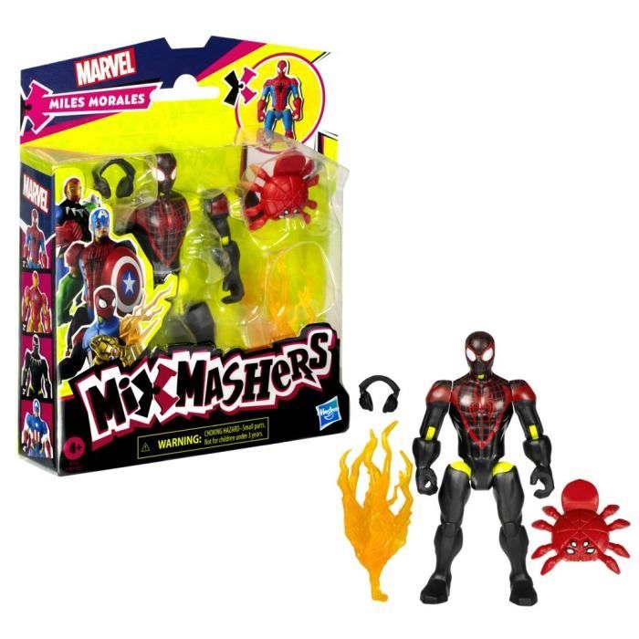 MixMashers Miles Morales, customizable figurine to mix and match with accessories, Marvel, Ages 4 and up