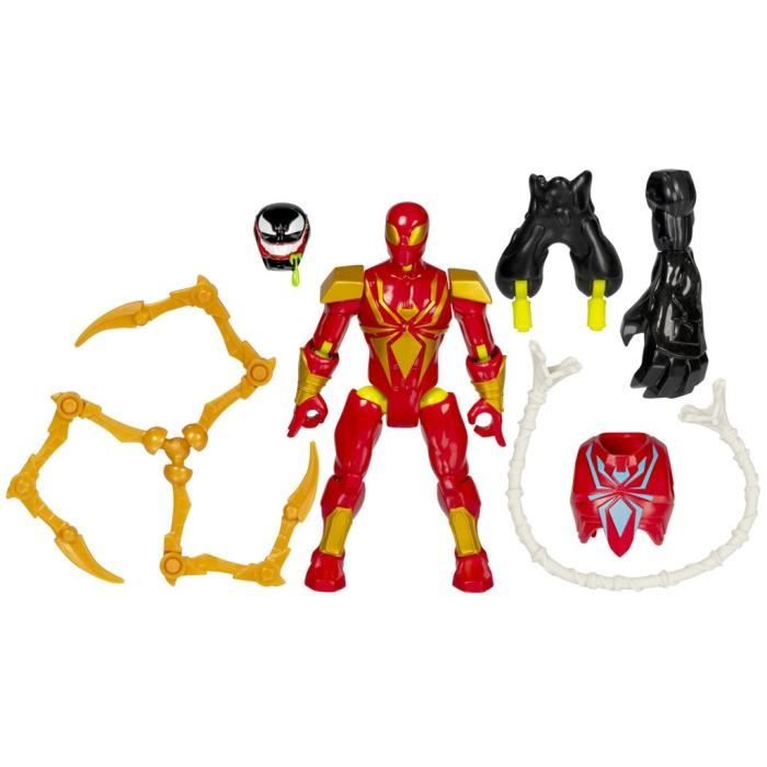 MixMashers Iron Spider Deluxe, figurine 12 cm personnalisable a mélanger et combiner avec accessoires, Marvel, des 4 ans