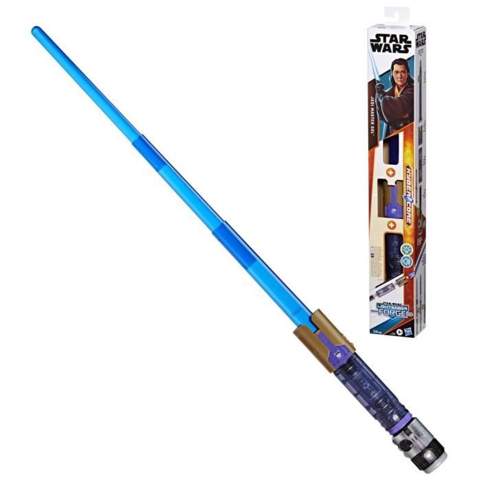 Jedi Master Sol Electronic Lightsaber, Official Licensed Star Wars Lightsaber Forge Kyber Core, Blue Customizable, 4 Years