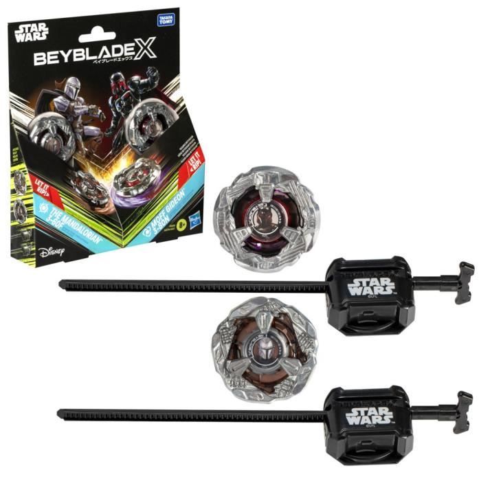 Beyblade X Multipack Toupie The Mandalorian 3-60F vs. Moff Gideon 3-80N, Star Wars, Ages 8